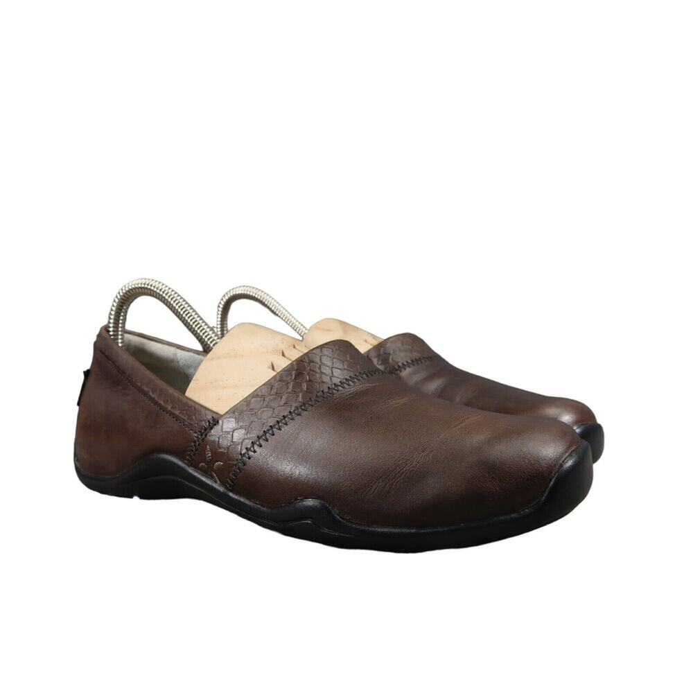 Ahnu Shoes Womens 7 Slip On Loafer Classic Leather Comfort Classic Active Brown